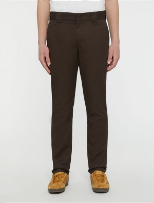 Calças De Trabalho Dickies 872 Slim Fit Masculino Chocolate | 855053055