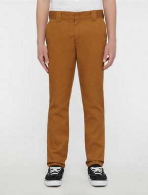 Calças De Trabalho Dickies 872 Slim Fit Masculino Marrom | 834621602