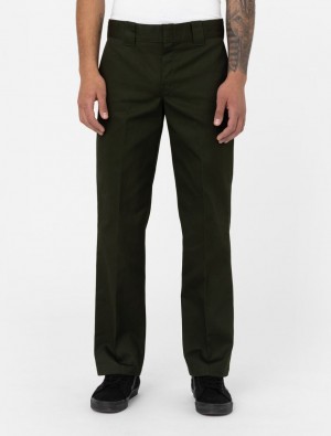 Calças De Trabalho Dickies 873 Slim Straight Masculino Verdes | 981466878