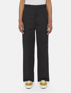 Calças De Trabalho Dickies Double Knee Feminino Pretas | 398806239