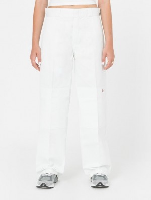 Calças De Trabalho Dickies Double Knee Feminino Branco | 799590836