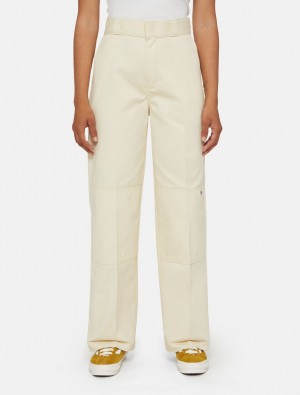 Calças De Trabalho Dickies Double Knee Feminino Branco | 566566311