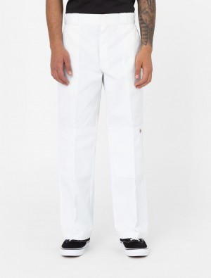 Calças De Trabalho Dickies Double Knee Masculino Branco | 489210427