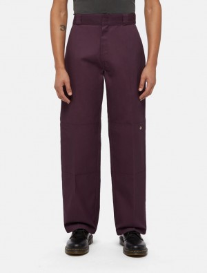 Calças De Trabalho Dickies Double Knee Masculino Roxo | 92764087