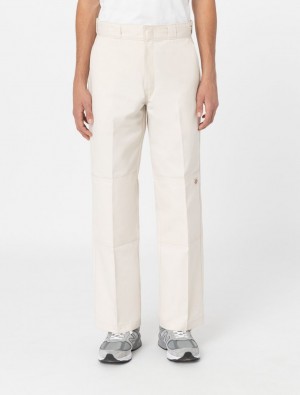 Calças De Trabalho Dickies Double Knee Masculino Branco | 616210397
