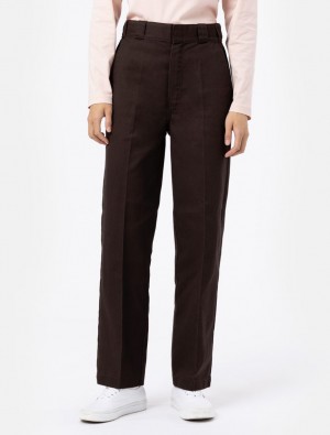 Calças De Trabalho Dickies Elizaville Feminino Chocolate | 478165153