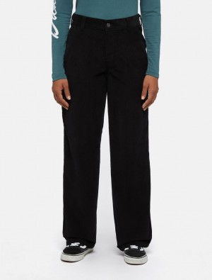 Calças Dickies Corduroy Carpenter Feminino Pretas | 299641003