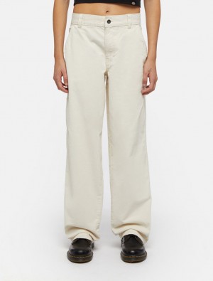 Calças Dickies Corduroy Carpenter Feminino Branco | 13745609