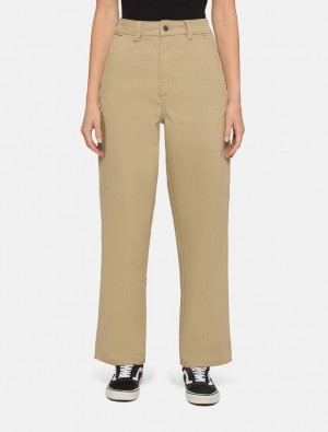 Calças Dickies Duck Canvas Feminino Bege | 586706485