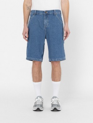 Calção Dickies Garyville Denim Masculino Azuis | 153610801