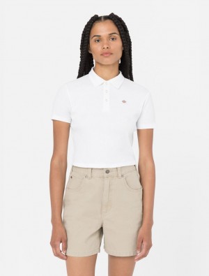Camisa Polo Dickies Tallasee Feminino Branco | 824577518