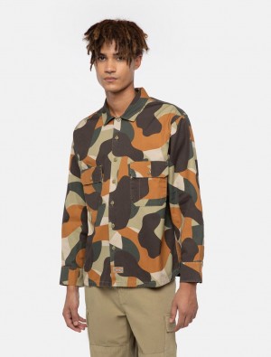 Camisas Dickies Camo Canvas Work Masculino Camouflage | 511372475