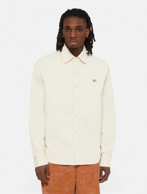 Camisas Dickies Chase City Long Sleeve Masculino Branco | 753418096