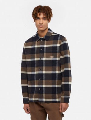 Camisas Dickies Coaling Masculino Marrom | 452282832
