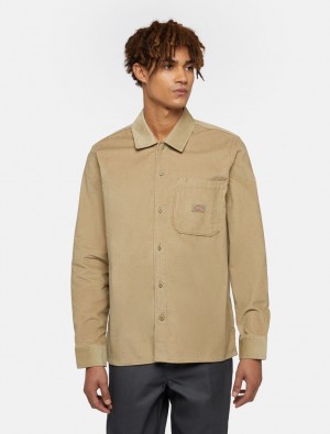 Camisas Dickies Corduroy Masculino Caqui | 331044824