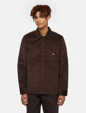 Camisas Dickies Corduroy Masculino Chocolate | 963744119