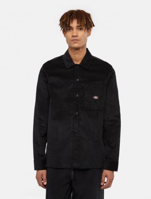 Camisas Dickies Corduroy Masculino Pretas | 950115672