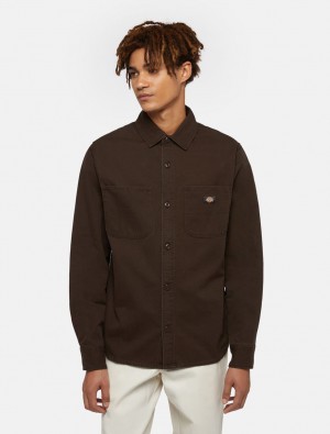 Camisas Dickies Duck Canvas Masculino Chocolate | 746067868