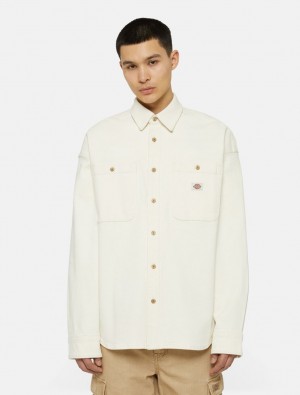 Camisas Dickies Houston Masculino Branco | 452538335