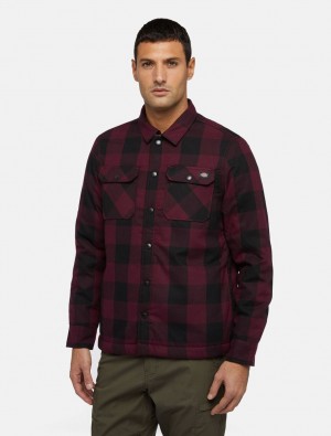 Camisas Dickies Lined Sacramento Masculino Bordeaux | 857484295