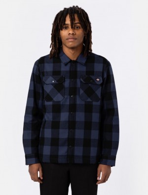 Camisas Dickies Lined Sacramento Masculino Azul Marinho | 971558179