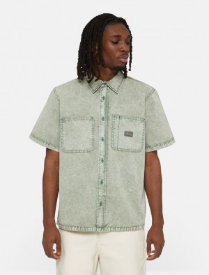 Camisas Dickies Newington Short Sleeve Masculino Verdes | 81738793