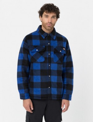 Camisas Dickies Portland Masculino Azuis | 551270645