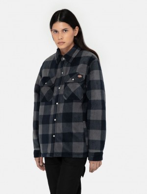 Camisas Dickies Portland Shacket Feminino Pretas | 92028263