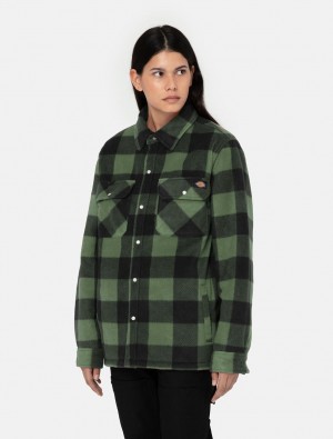 Camisas Dickies Portland Shacket Feminino Verdes | 807180314