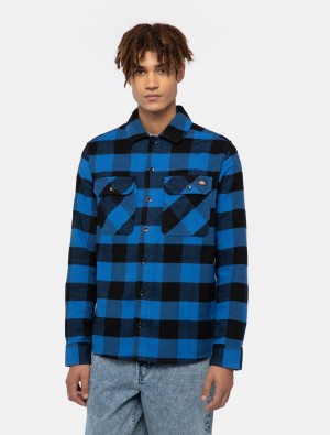 Camisas Dickies Sacramento Masculino Azuis | 384906029