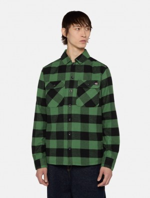 Camisas Dickies Sacramento Masculino Verdes | 590007927