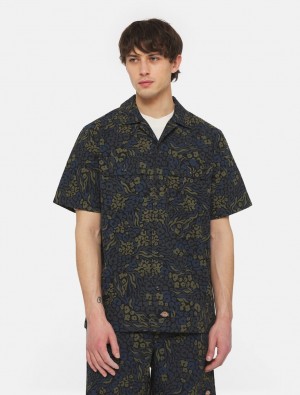 Camisas Dickies Saltville Short Sleeve Masculino Pretas | 333433420