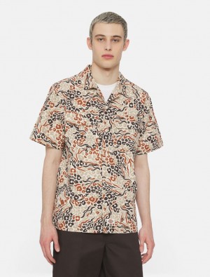 Camisas Dickies Saltville Short Sleeve Masculino Vermelhas | 987149370