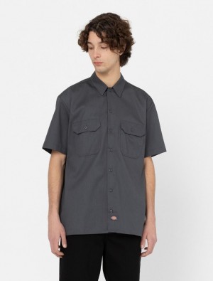 Camisas Dickies Short Sleeve Work Masculino Cinzentas | 760243997