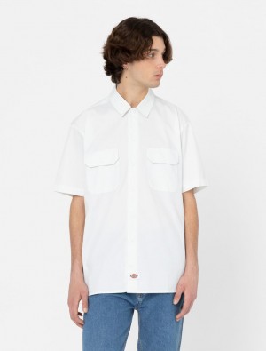 Camisas Dickies Short Sleeve Work Masculino Branco | 108070779
