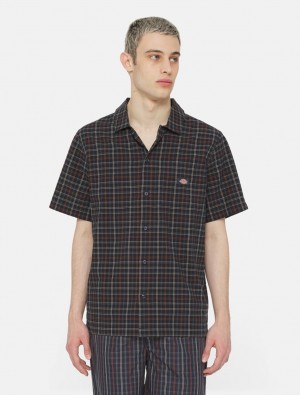 Camisas Dickies Surry Short Sleeve Masculino Azul Marinho | 65538426
