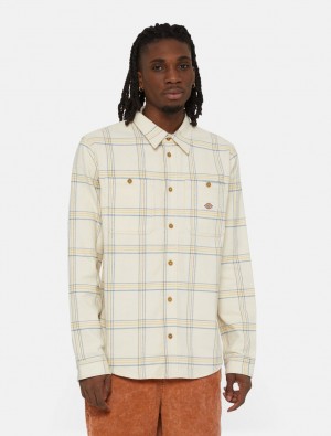 Camisas Dickies Warrenton Long Sleeve Masculino Caqui | 717070856