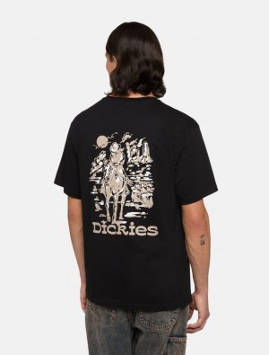 Camiseta Dickies Absarokee Masculino Pretas | 302657151