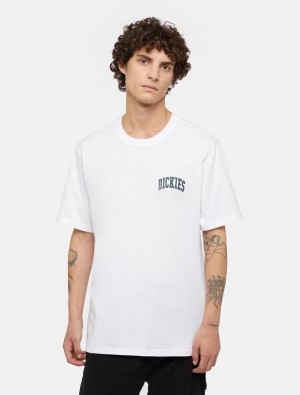 Camiseta Dickies Aitkin Chest Logo Short Sleeve Masculino Branco | 252667086