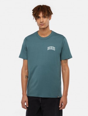Camiseta Dickies Aitkin Chest Logo Short Sleeve Masculino Azuis | 213814393