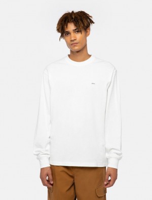 Camiseta Dickies Clancy Heavyweight Long-Sleeve Masculino Branco | 283915570