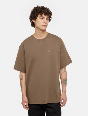 Camiseta Dickies Clancy Heavyweight Masculino Marrom | 760387337