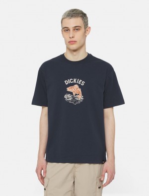 Camiseta Dickies Dumfries Short Sleeve Masculino Azul Marinho | 211669234