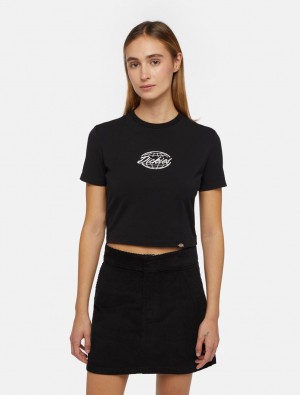 Camiseta Dickies Globe Feminino Pretas | 401485877
