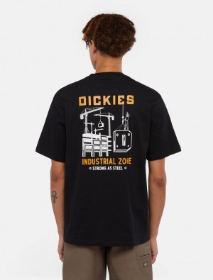 Camiseta Dickies Industrial Zone Masculino Pretas | 26260463