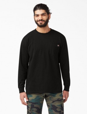 Camiseta Dickies Long Sleeve Pocket Masculino Pretas | 554197830
