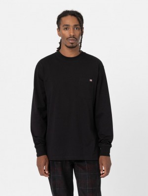 Camiseta Dickies Luray Long Sleeve Pocket Masculino Pretas | 36423992