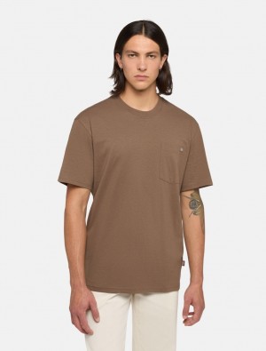 Camiseta Dickies Luray Short Sleeve Pocket Masculino Marrom | 663892446