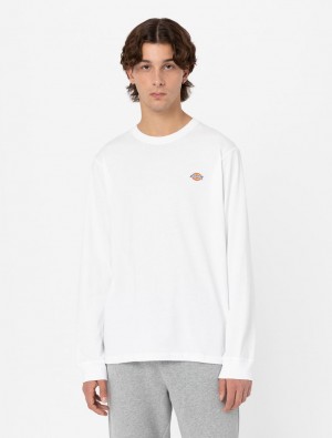 Camiseta Dickies Mapleton Long Sleeve Masculino Branco | 87990392