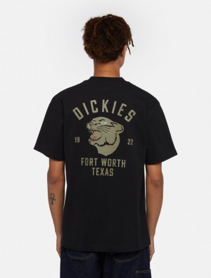 Camiseta Dickies Panther Masculino Pretas | 390881598